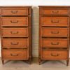 French Regency Louis XVI Cherry Wood Lingerie Chests by National Mt. Airy, Pair - Image 5
