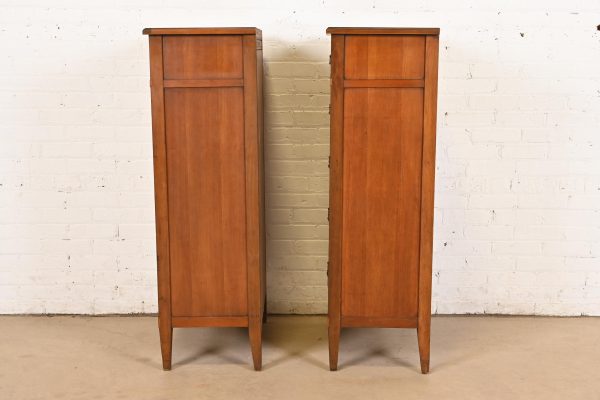 French Regency Louis XVI Cherry Wood Lingerie Chests by National Mt. Airy, Pair - Image 10