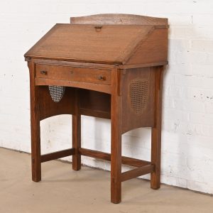 Limbert Antique Mission Oak Arts & Crafts Drop Front Secretary Desk, Circa 1900