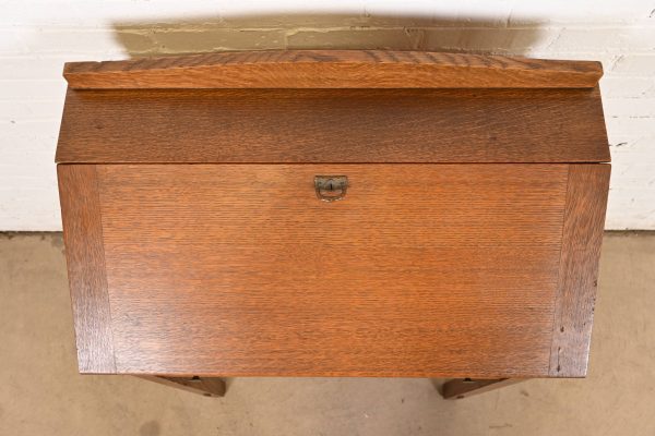 Limbert Antique Mission Oak Arts & Crafts Drop Front Secretary Desk, Circa 1900 - Image 9