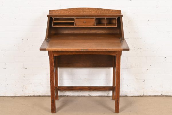 Limbert Antique Mission Oak Arts & Crafts Drop Front Secretary Desk, Circa 1900 - Image 5