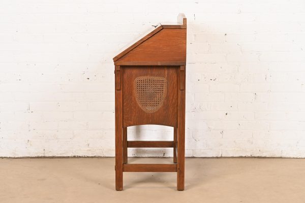Limbert Antique Mission Oak Arts & Crafts Drop Front Secretary Desk, Circa 1900 - Image 10