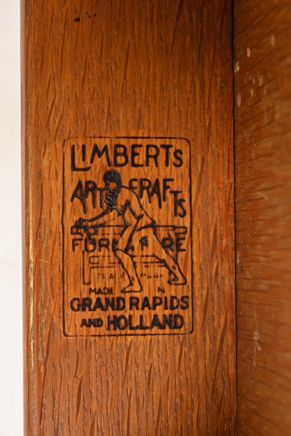Limbert Antique Mission Oak Arts & Crafts Drop Front Secretary Desk, Circa 1900 - Image 8