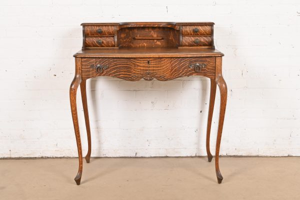 R. J. Horner Style Antique Victorian Tiger Oak Ladies Writing Desk, Circa 1890 - Image 3