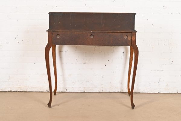 R. J. Horner Style Antique Victorian Tiger Oak Ladies Writing Desk, Circa 1890 - Image 11