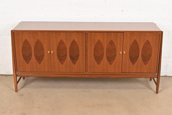 Kipp Stewart for Calvin Furniture Mid-Century Modern Walnut and Rosewood Sideboard Credenza, Newly Refinished - Image 2