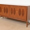 Kipp Stewart for Calvin Furniture Mid-Century Modern Walnut and Rosewood Sideboard Credenza, Newly Refinished - Image 3