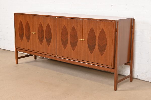 Kipp Stewart for Calvin Furniture Mid-Century Modern Walnut and Rosewood Sideboard Credenza, Newly Refinished - Image 3