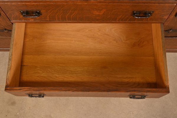 L. & J. G. Stickley Antique Mission Oak Arts & Crafts Strap-Hinge Sideboard, Newly Refinished - Image 6