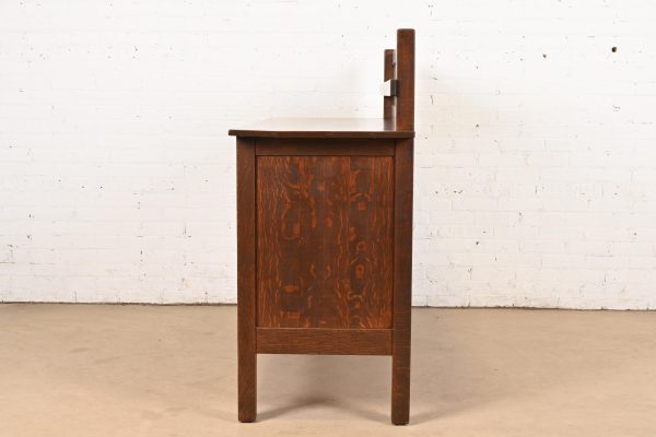 L. & J. G. Stickley Antique Mission Oak Arts & Crafts Strap-Hinge Sideboard, Newly Refinished - Image 10