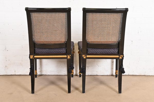 Baker Furniture French Regency Louis XVI Ebonized and Gold Gilt Cane Back Dining Chair or Side Chair - Image 9