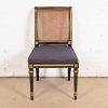 Baker Furniture French Regency Louis XVI Ebonized and Gold Gilt Cane Back Dining Chair or Side Chair - Image 2