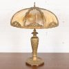 Antique Art Nouveau Slag Glass Table Lamp in the Manner of Handel, Circa 1920s