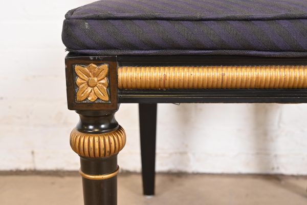 Baker Furniture French Regency Louis XVI Ebonized and Gold Gilt Cane Back Dining Chair or Side Chair - Image 8