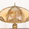 Antique Art Nouveau Slag Glass Table Lamp in the Manner of Handel, Circa 1920s - Image 4