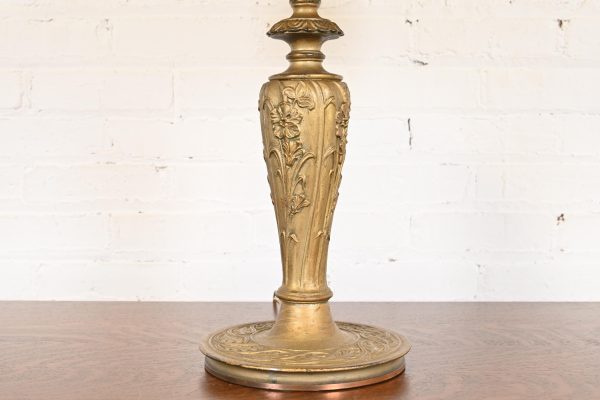 Antique Art Nouveau Slag Glass Table Lamp in the Manner of Handel, Circa 1920s - Image 6
