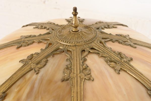 Antique Art Nouveau Slag Glass Table Lamp in the Manner of Handel, Circa 1920s - Image 5