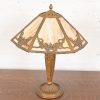 Antique Art Nouveau Slag Glass Table Lamp in the Manner of Handel, Circa 1910 - Image 2