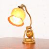 Tiffany Studios New York Bronze Doré Counterbalance Desk Lamp With Favrile Glass Pulled Feather Shade, Circa 1910 - Image 8
