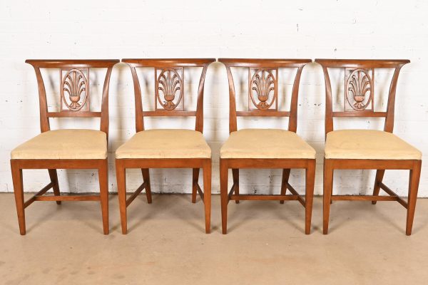 Kindel Furniture Regency Carved Fruitwood Dining Chairs, Set of Four - Image 3