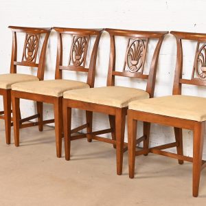 Kindel Furniture Regency Carved Fruitwood Dining Chairs, Set of Four