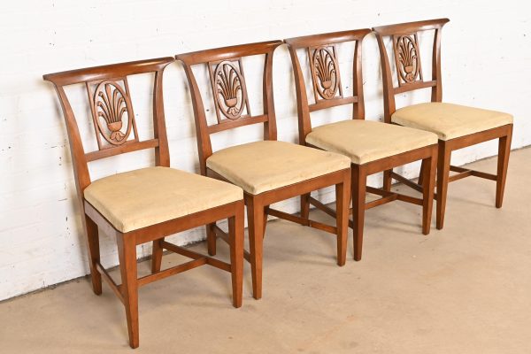 Kindel Furniture Regency Carved Fruitwood Dining Chairs, Set of Four - Image 4