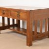 Imperial Furniture Grand Rapids Mission Oak Arts & Crafts Writing Desk or Library Table, Circa 1910