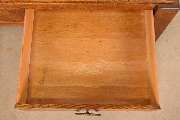 Imperial Furniture Grand Rapids Mission Oak Arts & Crafts Writing Desk or Library Table, Circa 1910 - Image 6