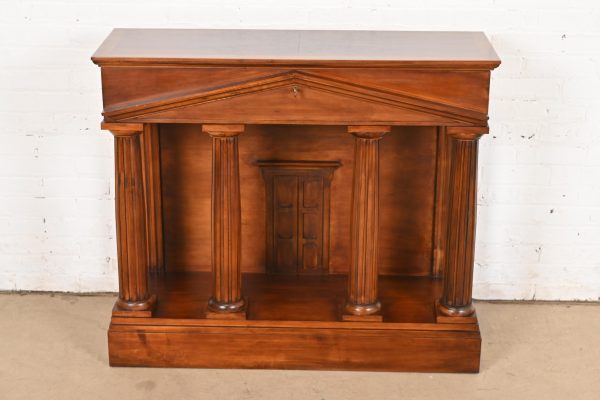 Romweber Neoclassical Pantheon Form Carved Walnut and Burl Wood Sideboard or Console Table - Image 2