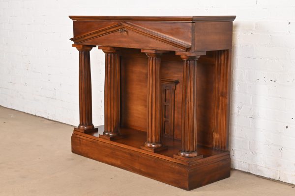 Romweber Neoclassical Pantheon Form Carved Walnut and Burl Wood Sideboard or Console Table - Image 3