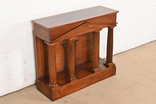 Romweber Neoclassical Pantheon Form Carved Walnut and Burl Wood Sideboard or Console Table - Image 4