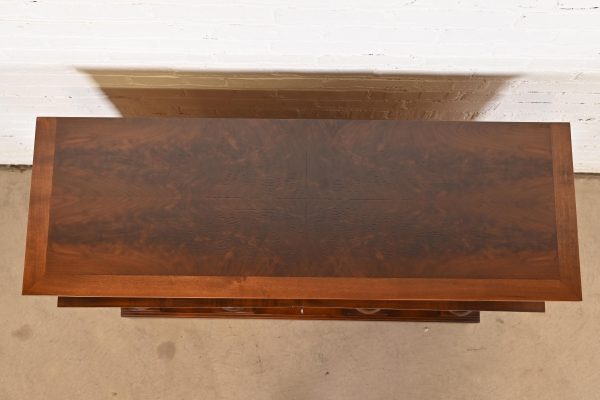 Romweber Neoclassical Pantheon Form Carved Walnut and Burl Wood Sideboard or Console Table - Image 9