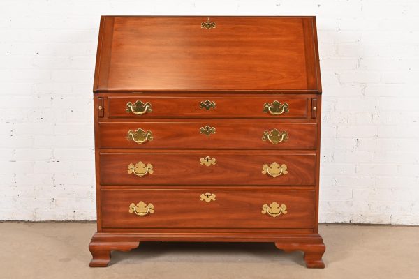 Henkel Harris Georgian Solid Cherry Wood Slant Front Secretary Desk - Image 2