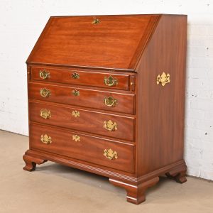 Henkel Harris Georgian Solid Cherry Wood Slant Front Secretary Desk