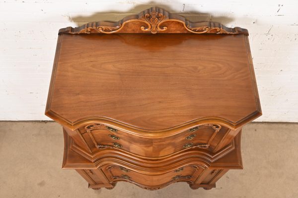 Romweber Style French Art Deco Burled Walnut Highboy Dresser, Circa 1920s - Image 9