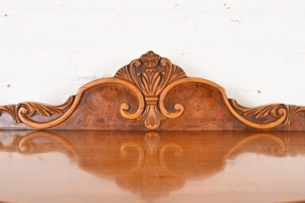 Romweber Style French Art Deco Burled Walnut Highboy Dresser, Circa 1920s - Image 8