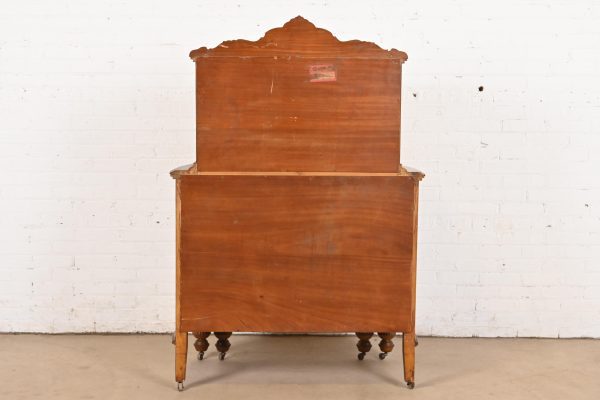 Romweber Style French Art Deco Burled Walnut Highboy Dresser, Circa 1920s - Image 11
