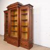 Herter Brothers Style Monumental Antique Eastlake Victorian Carved Burled Walnut Triple Bookcase, Circa 1880s - Image 3