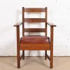 L. & J. G. Stickley Antique Mission Oak Arts & Crafts Ladder Back Armchair