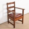 L. & J. G. Stickley Antique Mission Oak Arts & Crafts Ladder Back Armchair - Image 4