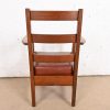 L. & J. G. Stickley Antique Mission Oak Arts & Crafts Ladder Back Armchair - Image 10