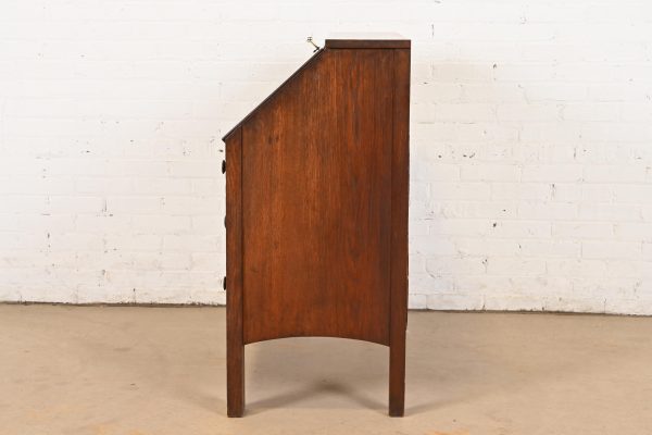 Stickley Brothers Style Antique Mission Oak Arts & Crafts Drop Front Secretary Desk, Circa 1900 - Image 9