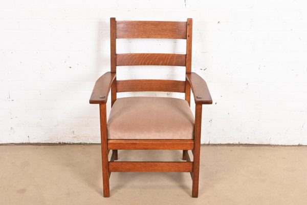 L. & J. G. Stickley Antique Mission Oak Arts & Crafts Armchair, Circa 1900 - Image 3