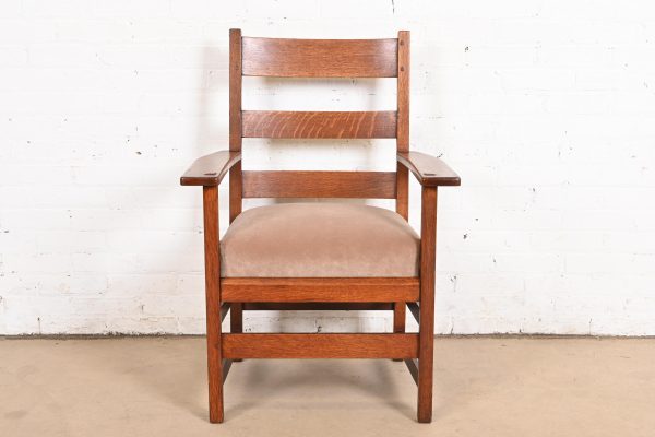 L. & J. G. Stickley Antique Mission Oak Arts & Crafts Armchair, Circa 1900 - Image 2