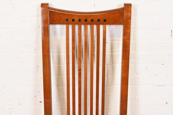 Stickley Mission Arts & Crafts Cherry Wood Spindle Dining Chairs, Set of Eight - Image 5