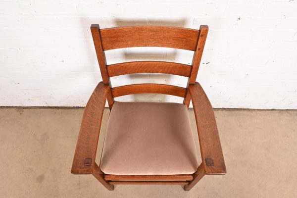 L. & J. G. Stickley Antique Mission Oak Arts & Crafts Armchair, Circa 1900 - Image 5