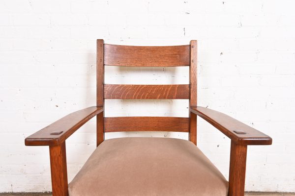 L. & J. G. Stickley Antique Mission Oak Arts & Crafts Armchair, Circa 1900 - Image 6