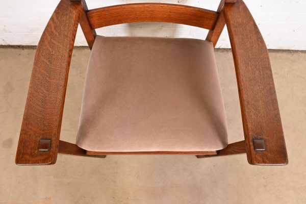 L. & J. G. Stickley Antique Mission Oak Arts & Crafts Armchair, Circa 1900 - Image 7