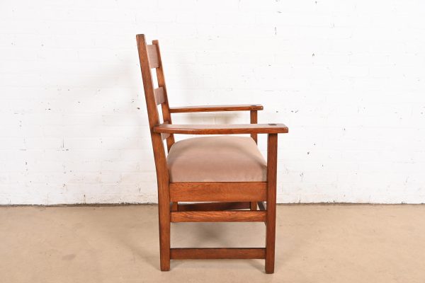 L. & J. G. Stickley Antique Mission Oak Arts & Crafts Armchair, Circa 1900 - Image 8