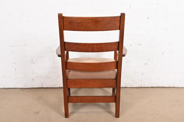 L. & J. G. Stickley Antique Mission Oak Arts & Crafts Armchair, Circa 1900 - Image 9